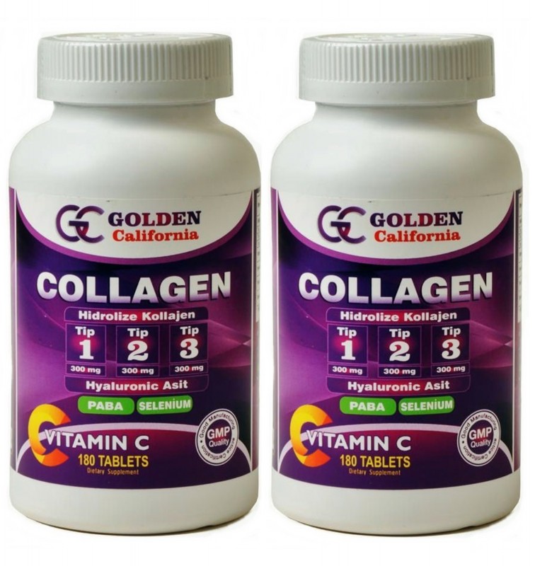 Golden California Collagen Hidrolize Tip 1-2-3 Hyaluronik Asit 180 Tablet2 Adet