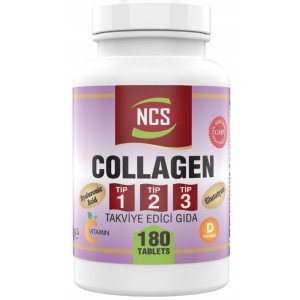 Ncs Hidrolize Collagen (kolajen) Type (tip) 1-2-3 Hyaluronic Acid Vitamin C Glutatyon 180 Tablet