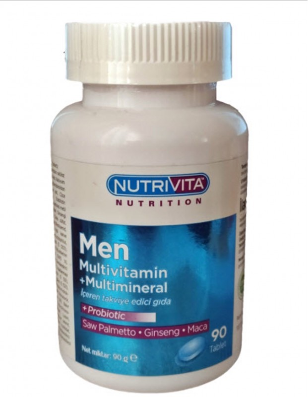 Nutrivita Nutrition Men Multivitamin Multimineral Probiyotik Ginseng Maca 90 Tablet