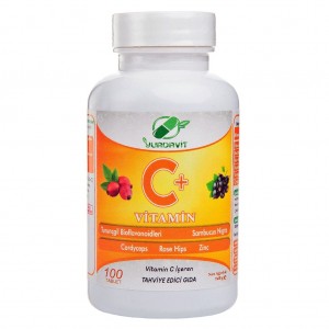 Yurdavit Vitamin C 1000 Mg 100 Tablet Kuşburnu Kara Mürver Çinko Turunçgil Bioflavonoidleri Kordiseps Mantarı